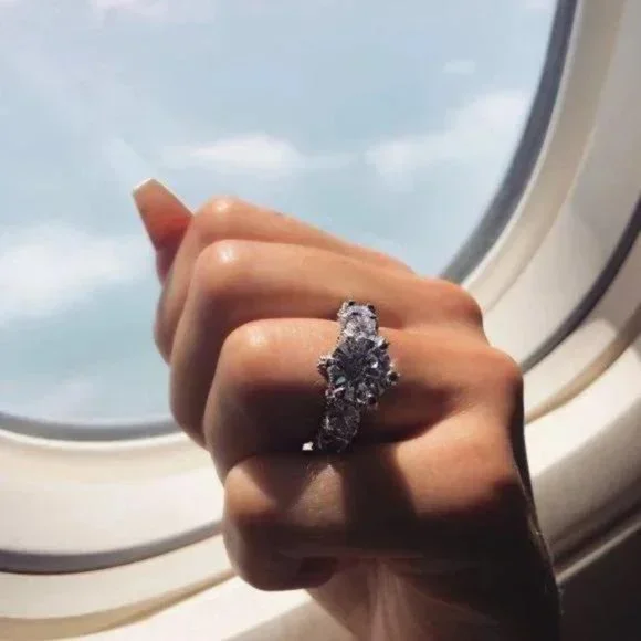 NEW 925 Silver Round Diamond Luxury Eternity Ring - Picture 2 of 6